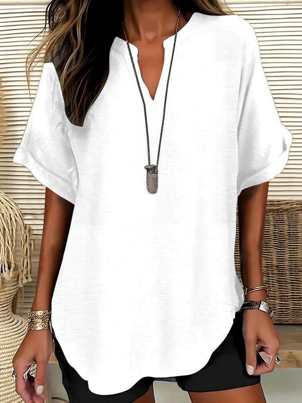 The Xalina Notched-Neck Blouse