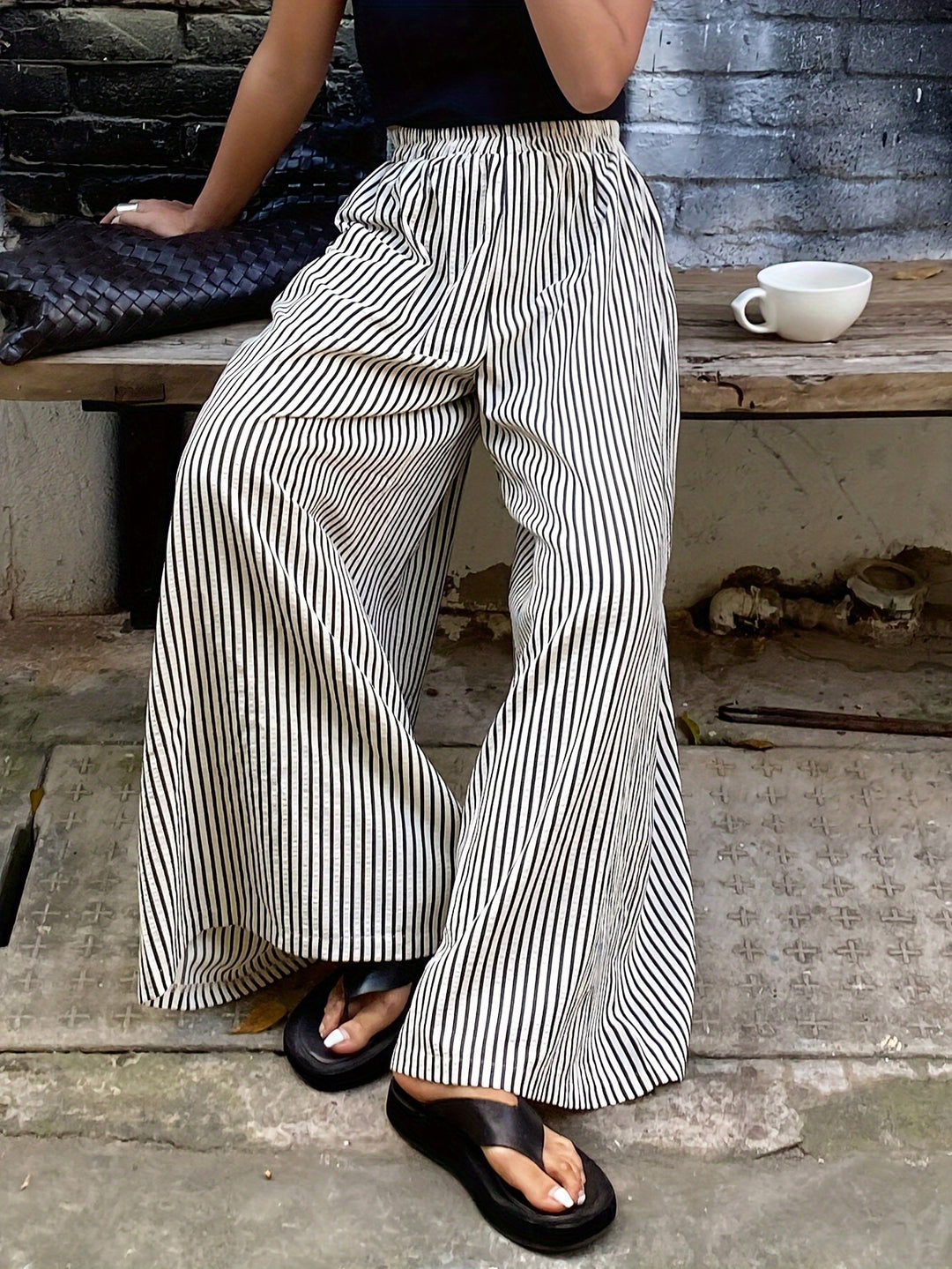 The Striped Wide-Leg Trouser