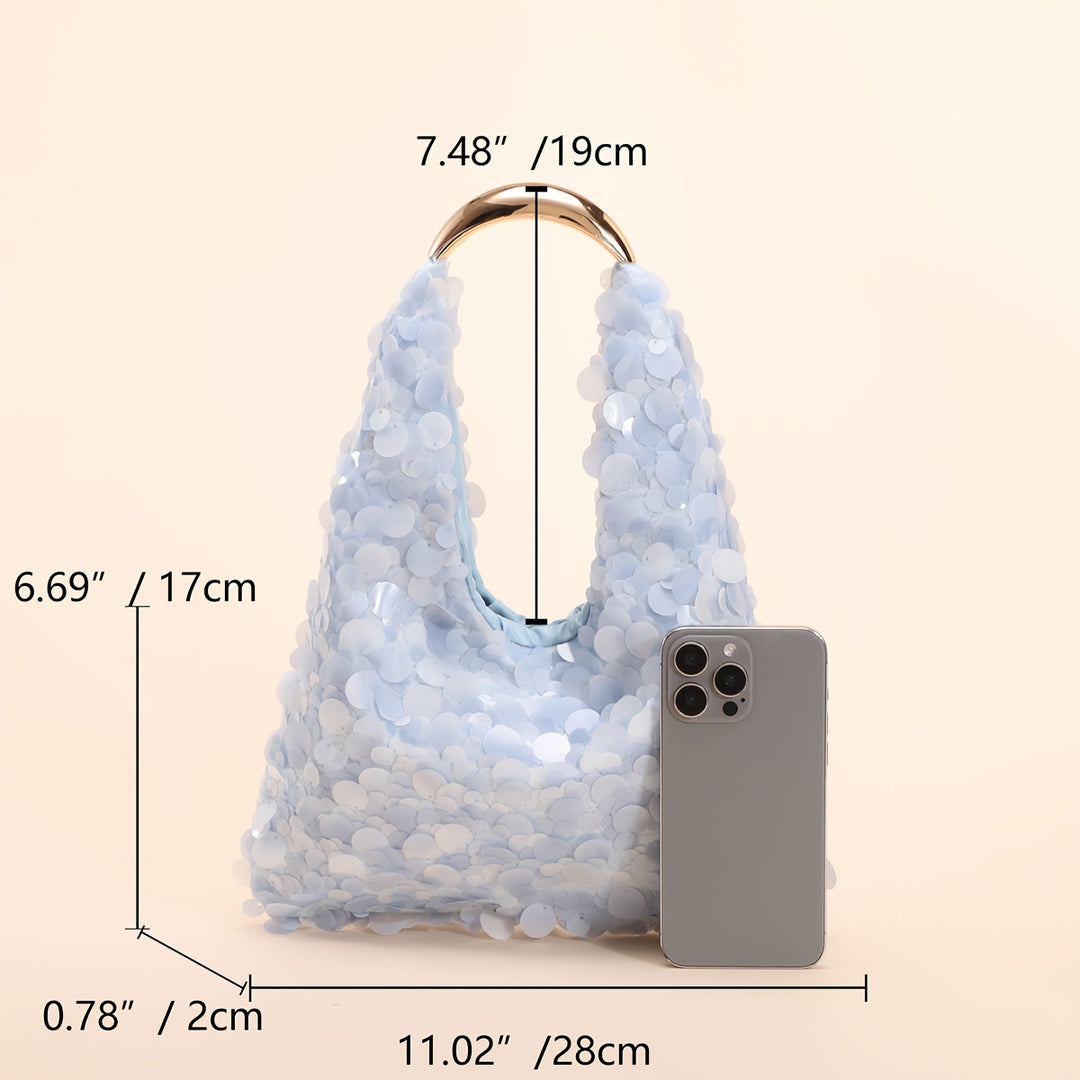 Luna Crescent Sequin Handbag – Chic & High-End