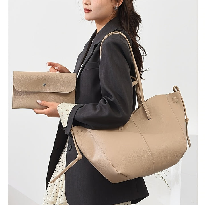 The Mira Soft Tote — Lightweight Faux-Leather Shoulder Bag