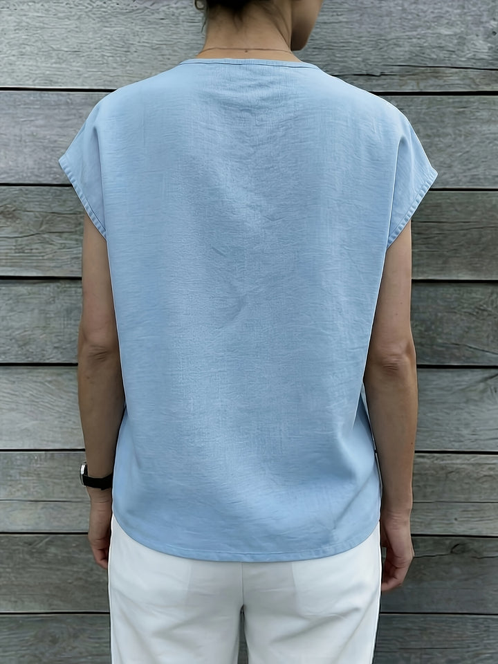 The Linen V-Neck Blouse