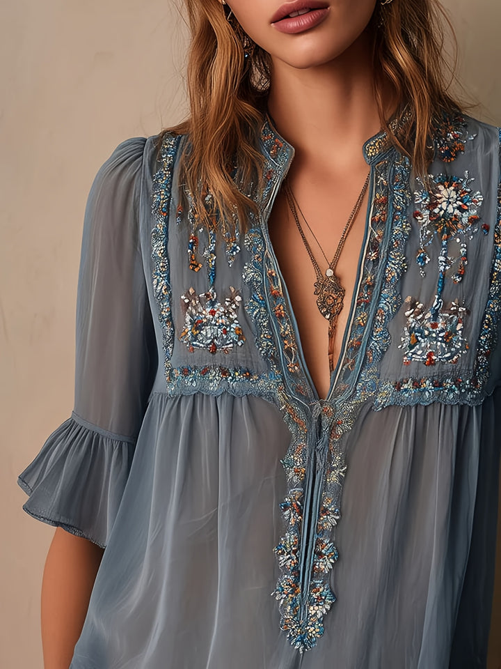 Sheer Floral Blouse — Romantic Statement Top