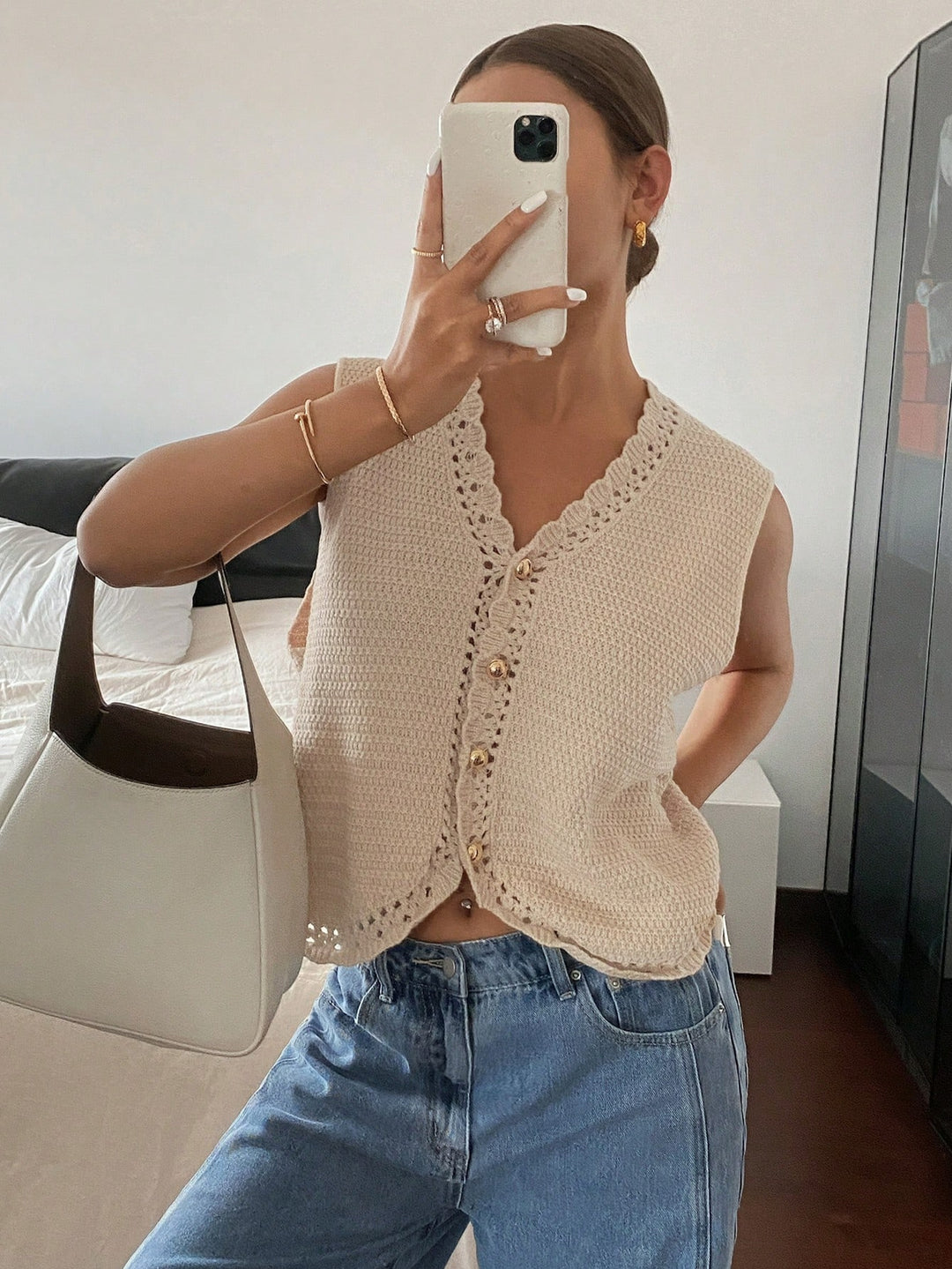 The V-Neck Button Sweater Vest