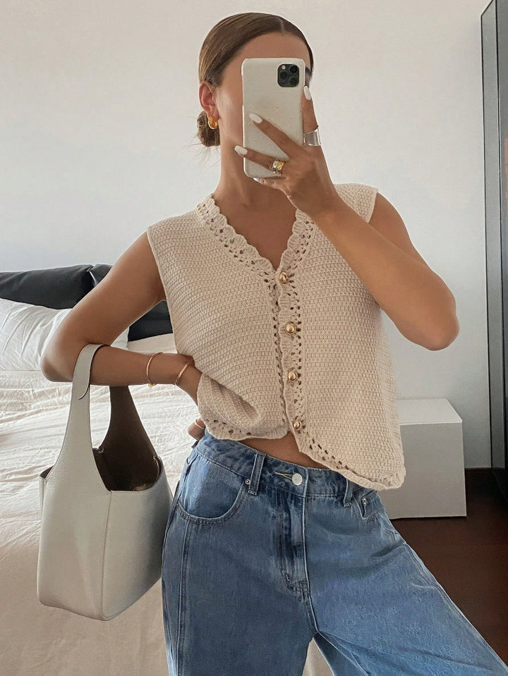The V-Neck Button Sweater Vest