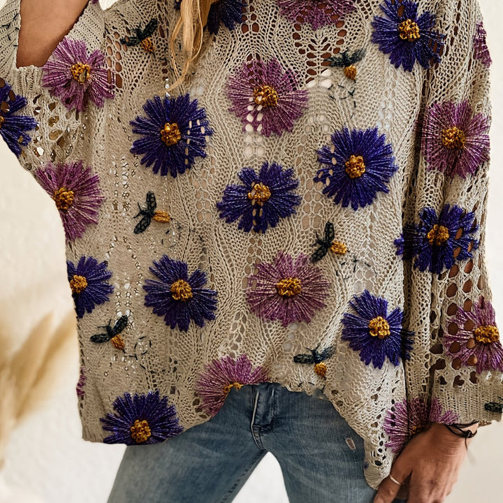 The Rhombus Batwing Floral Cover-Up