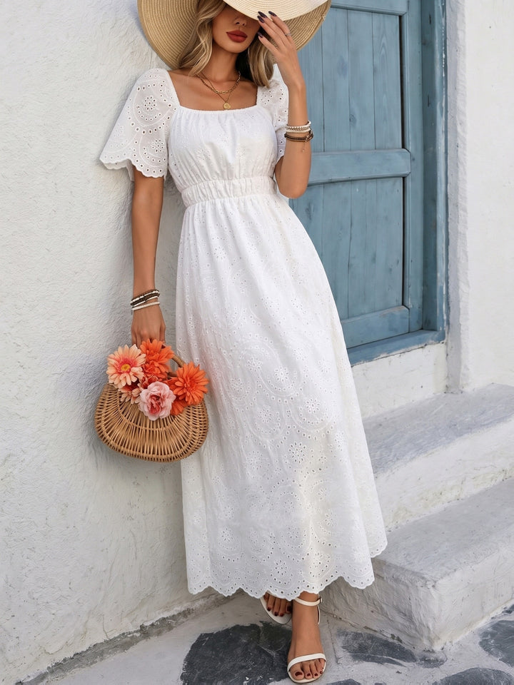 Vintage Eyelet Midi Dress — Romantic Coquette White