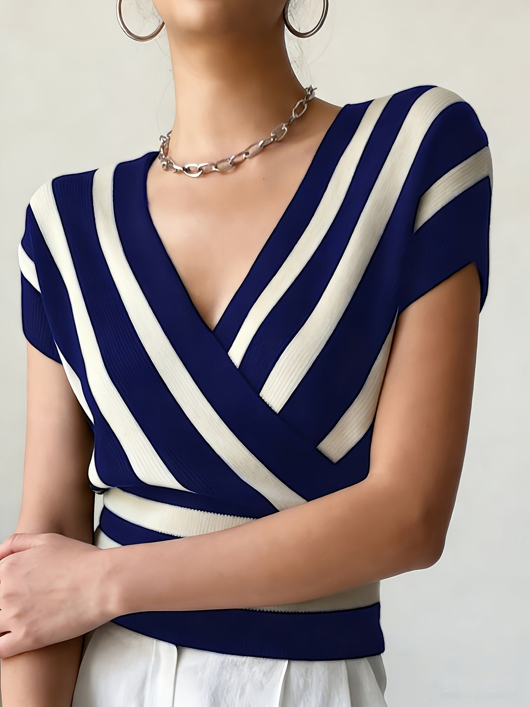 The Striped Short Sleeve Knit