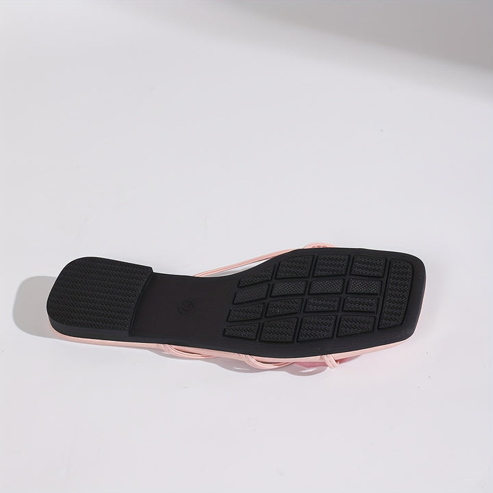 The Floral Square-Toe Flip-Flops