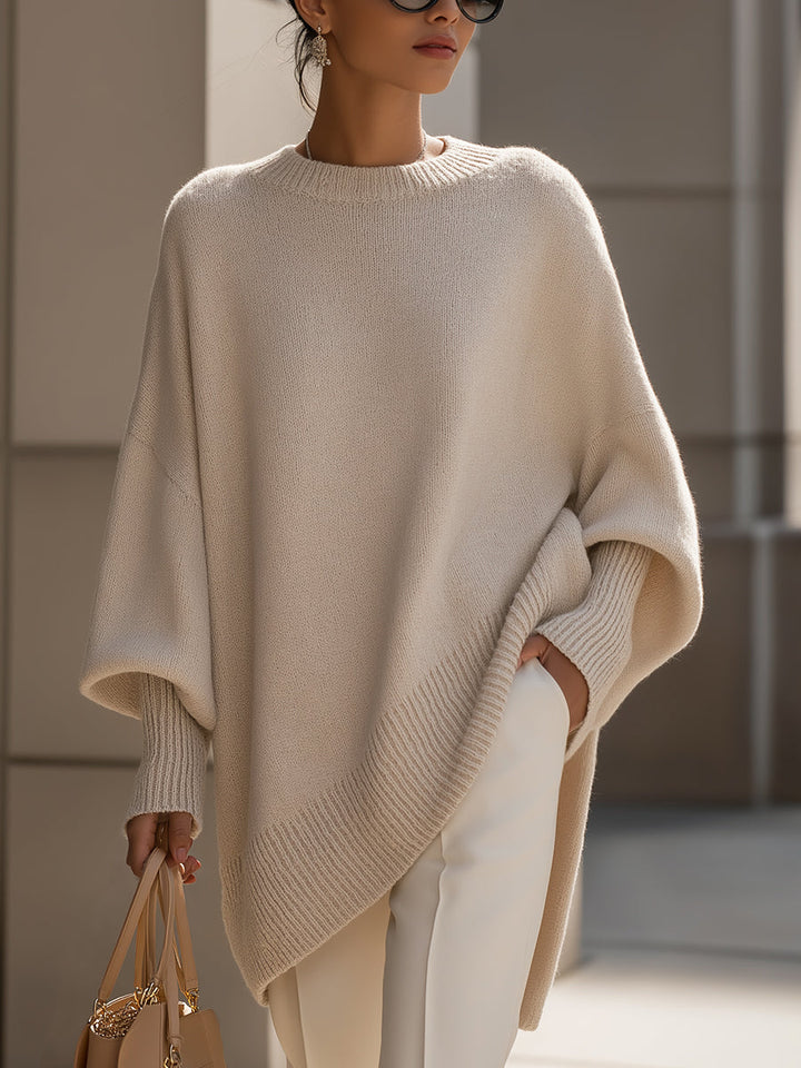 The Clare Casual Pullover by Mila and June — fine knit sweater in cotton-acrylic blend