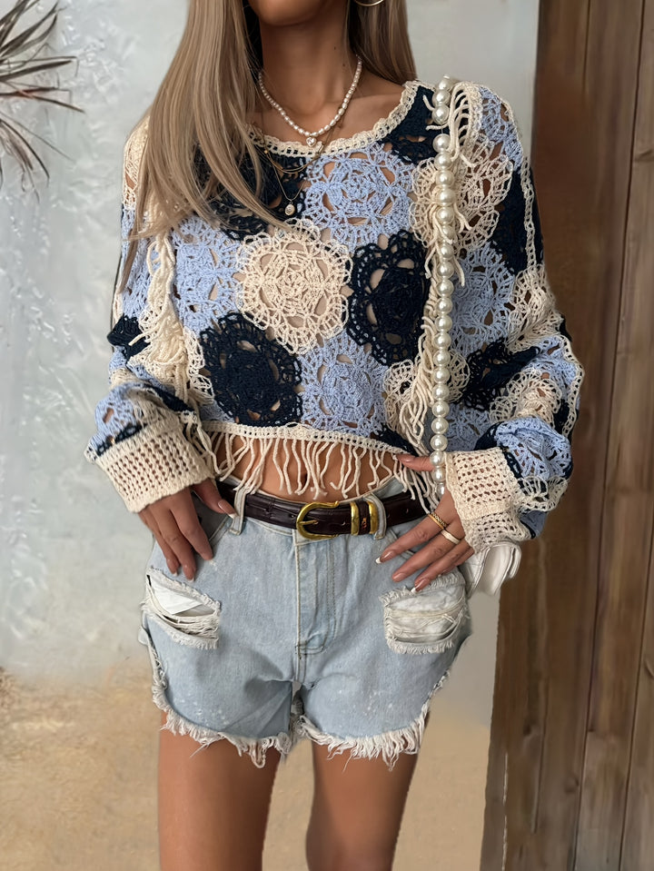 The Boho Fringe Long Sleeve Pullover