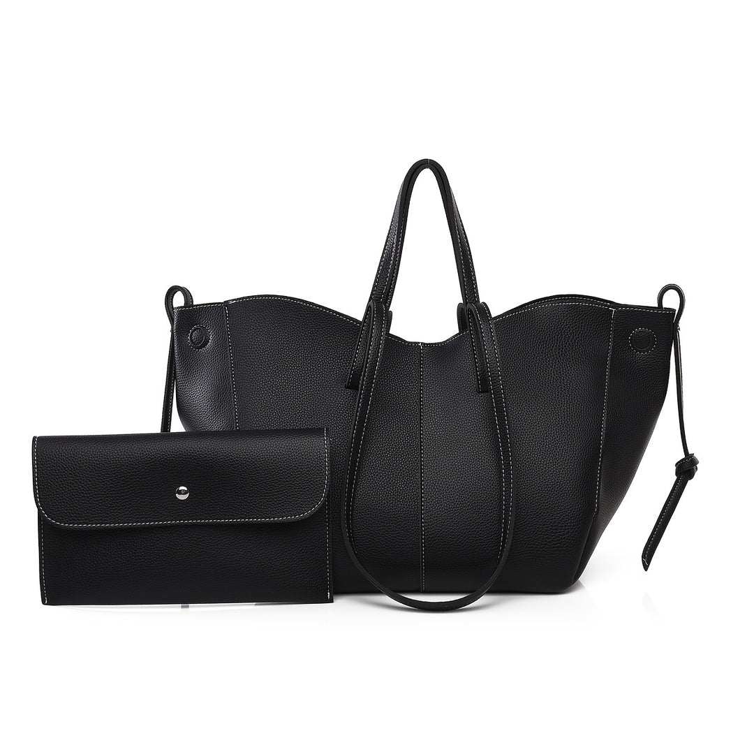 The Mira Soft Tote — Lightweight Faux-Leather Shoulder Bag