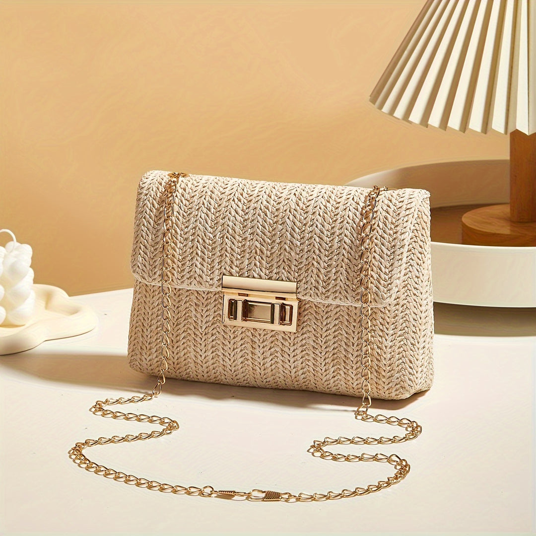 Mila&June's Shoulder Bag With Chain Lock, Small Square