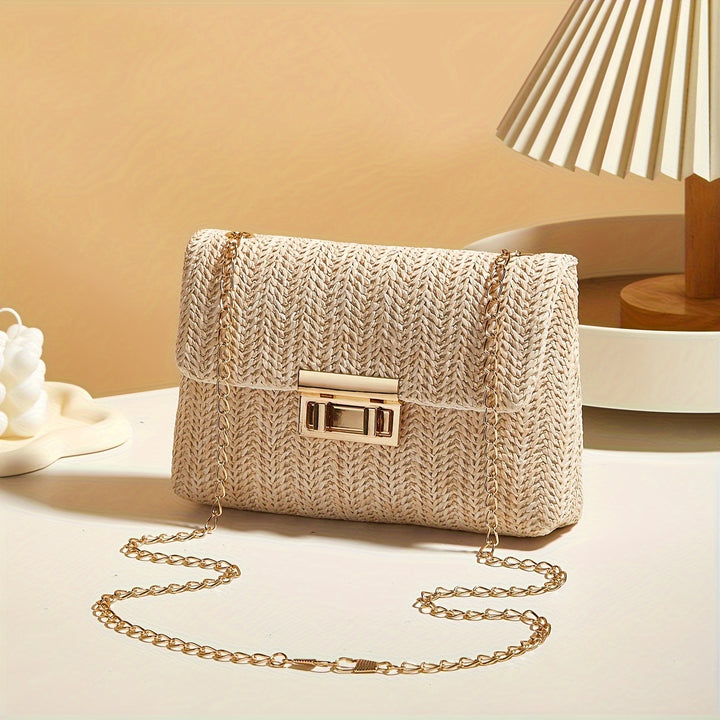 Mila&June's Shoulder Bag With Chain Lock, Small Square