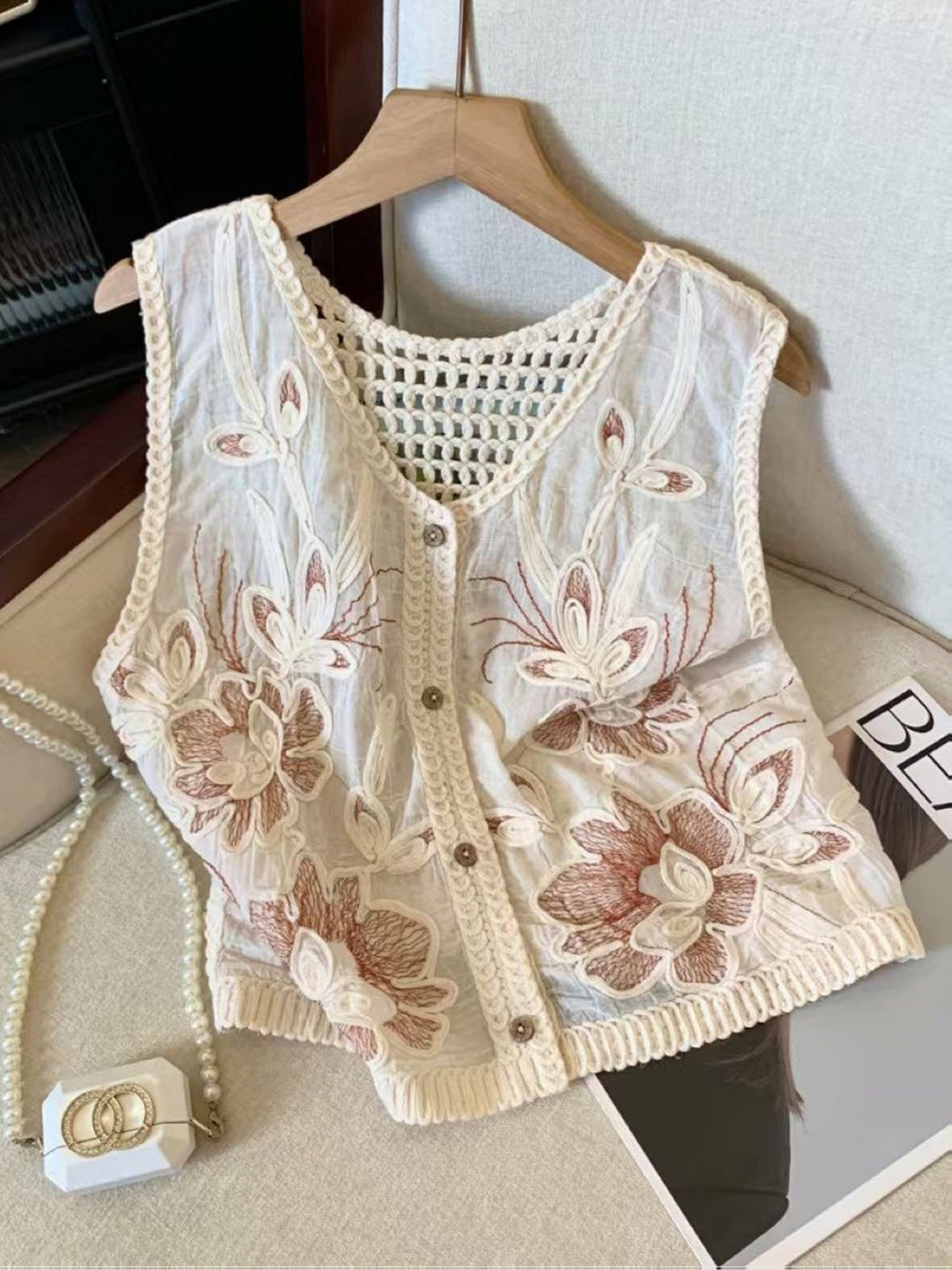 The Embroidered Crochet Cardigan