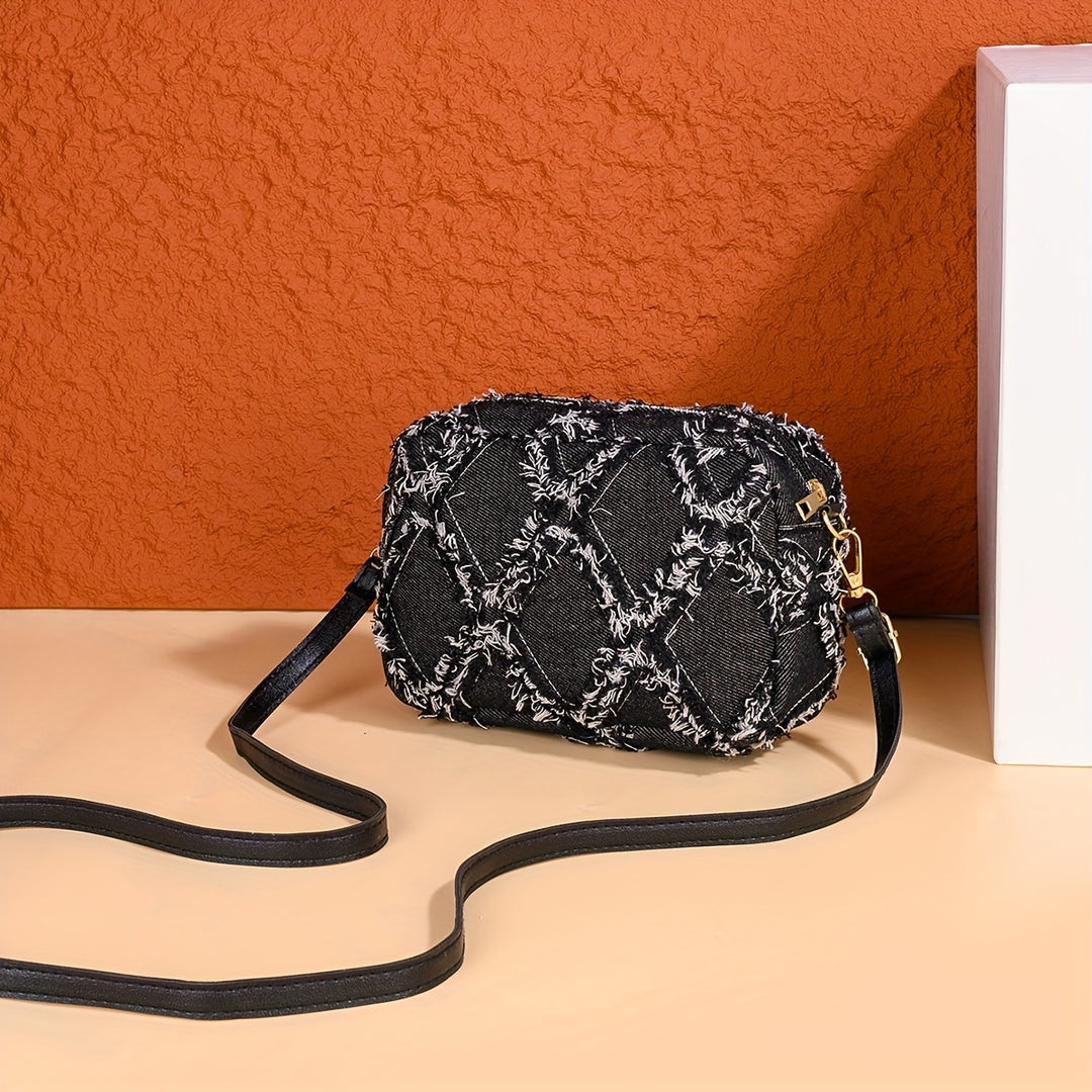 Geometric Check Crossbody Bag