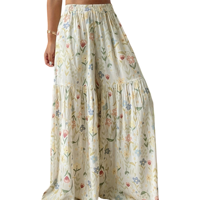 The Lunara Wide-Leg Trousers — Floral Everyday Essential
