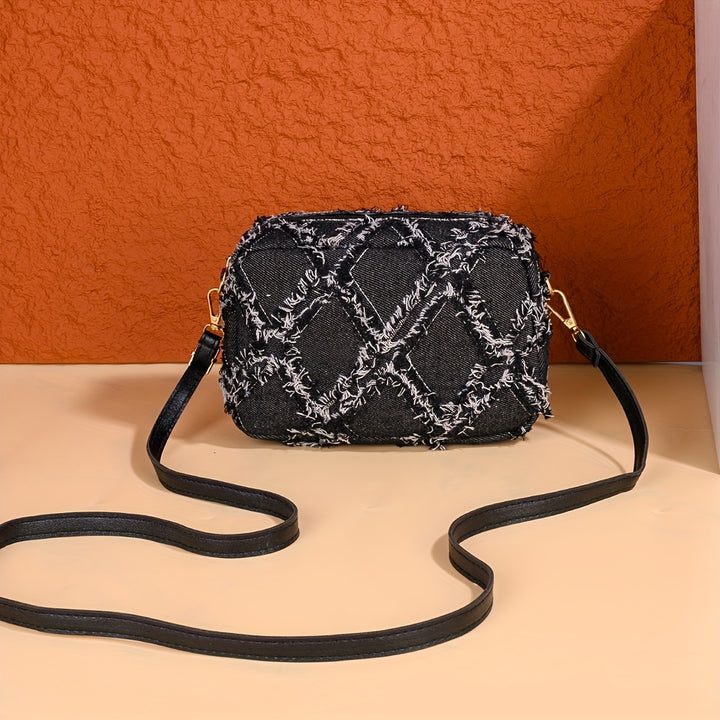 Geometric Check Crossbody Bag