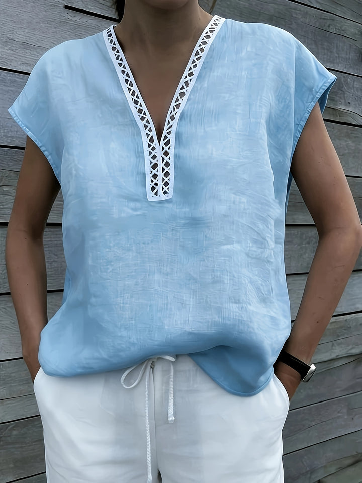 The Linen V-Neck Blouse