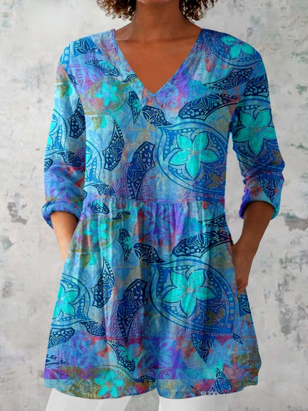 Juliette Long V-Neck Blouse — Fluid Everyday Top