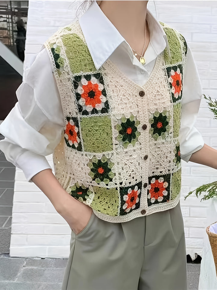 The Embroidered V-Neck Folk Vest