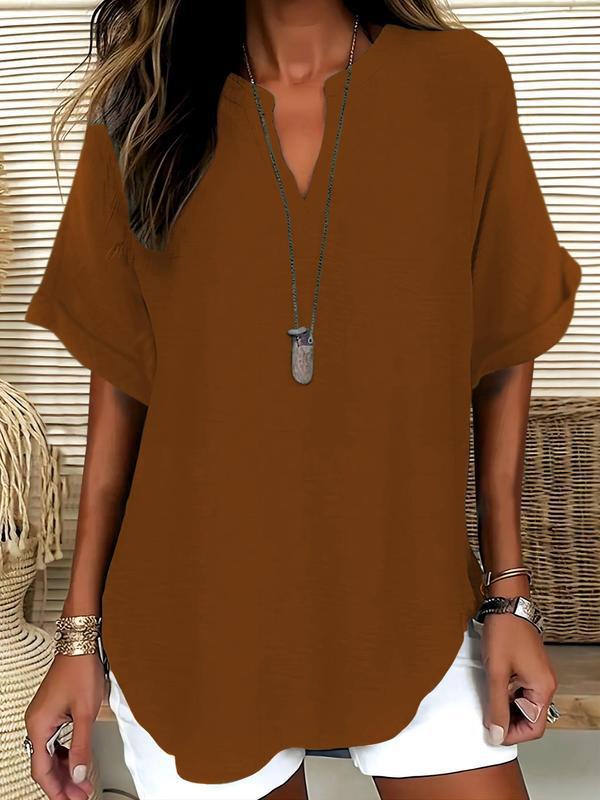 The Xalina Notched-Neck Blouse