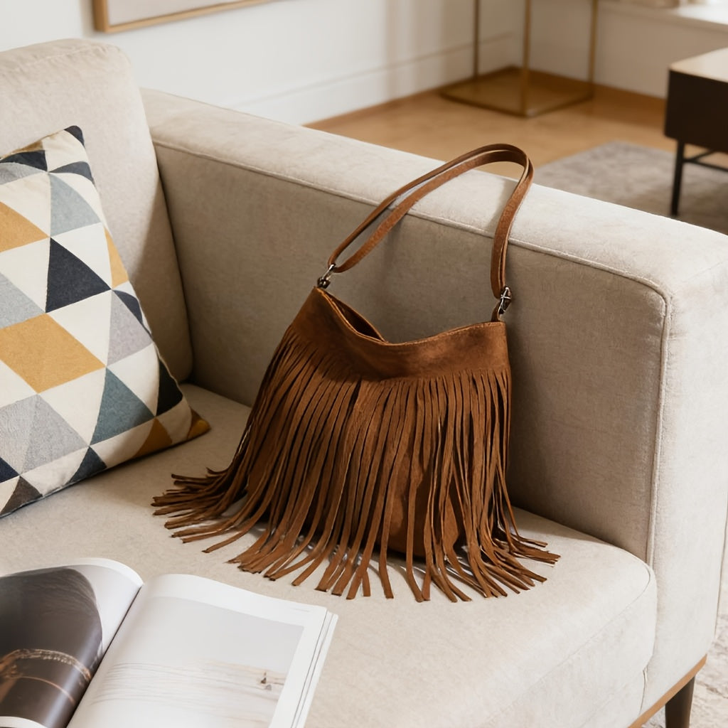 Sienna Boho Tassel Crossbody Bag – Stylish & Durable
