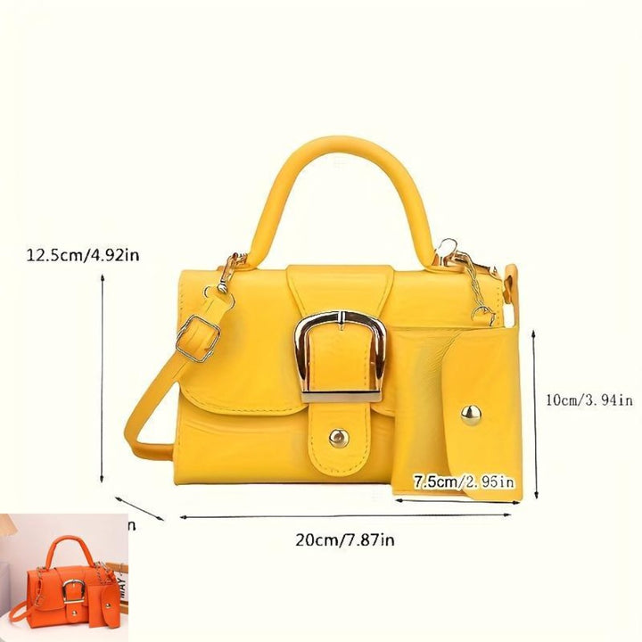 Golden Accent Buckle Bag