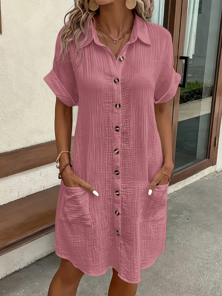 The Rosa Button Shirt Dress