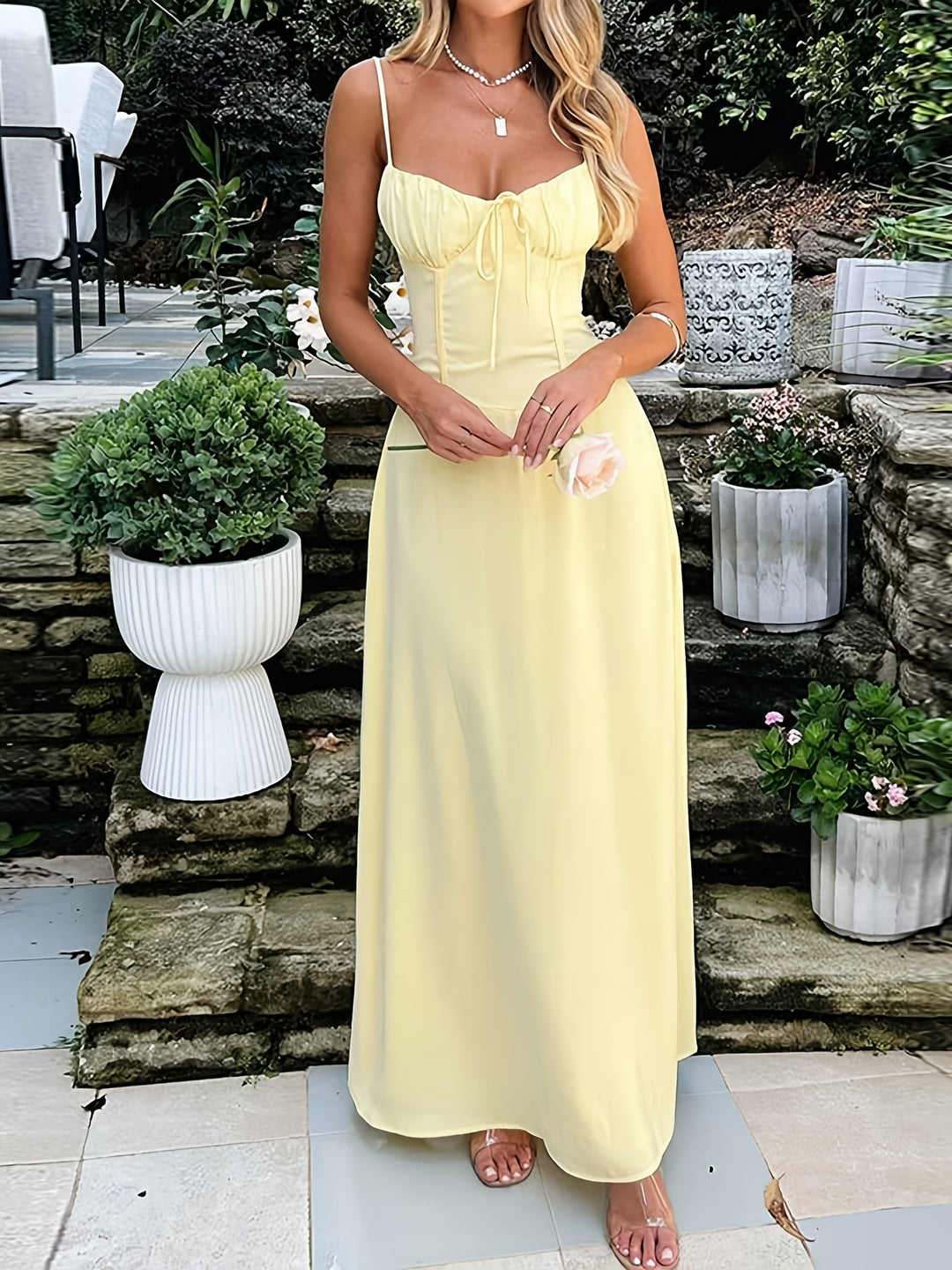 The Lace-Up A-Line Slip Dress