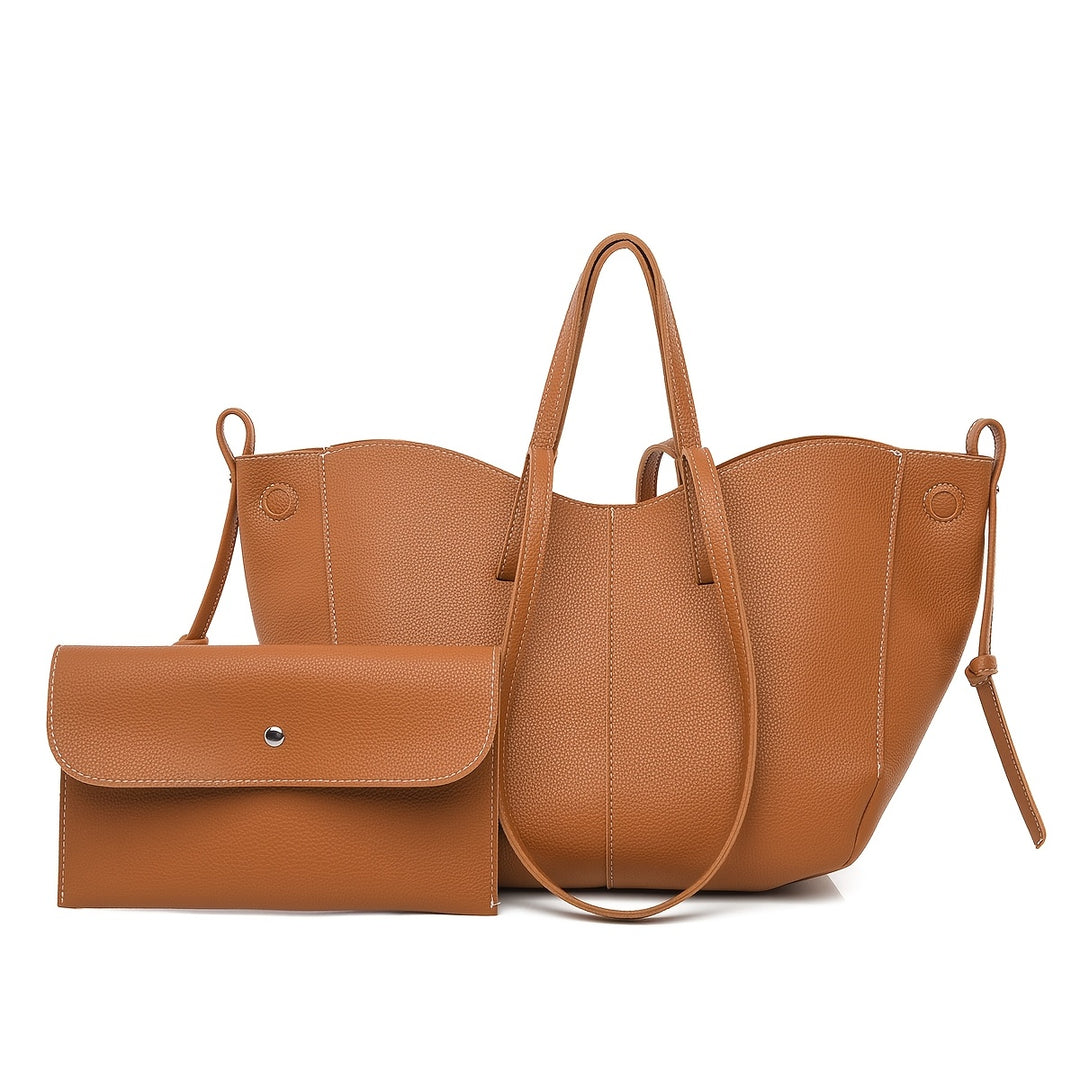 The Mira Soft Tote — Lightweight Faux-Leather Shoulder Bag