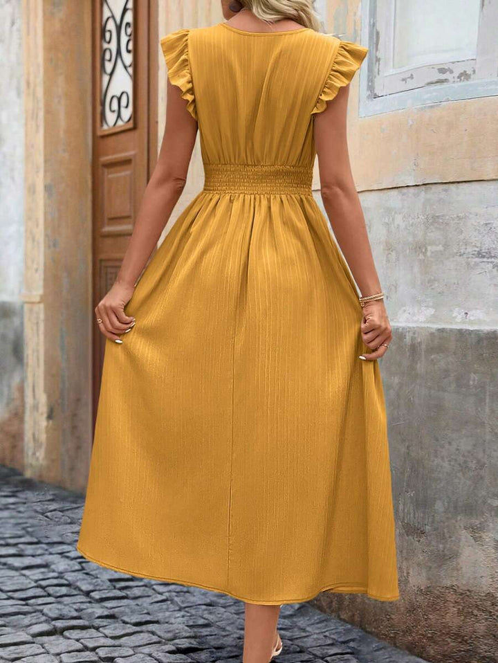 Lucia Ruffled Boho Maxi Dress — Romantic Tea-Party Dress