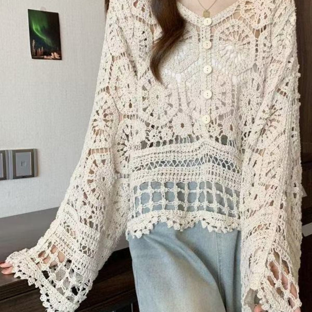 The V-Neck Hollow Cardigan