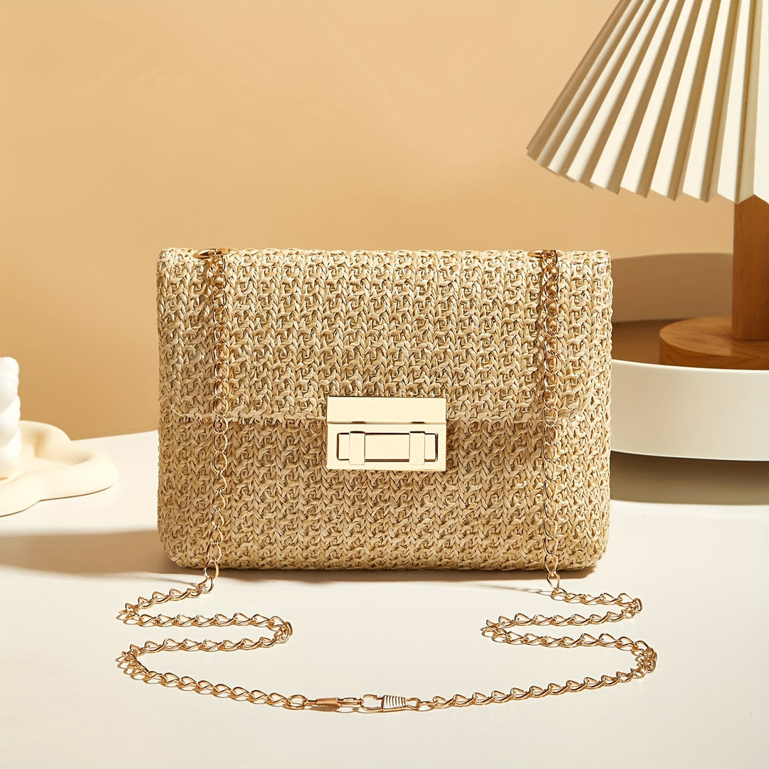 Mila&June's Shoulder Bag With Chain Lock, Small Square