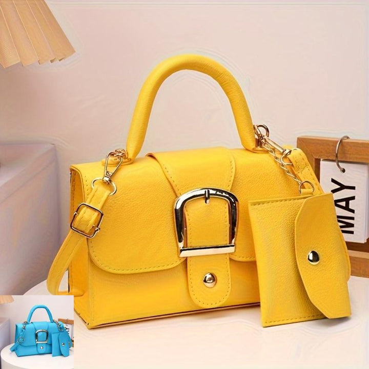 Golden Accent Buckle Bag