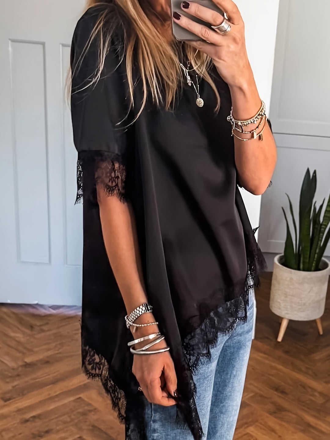 The Asymmetric Lace Top