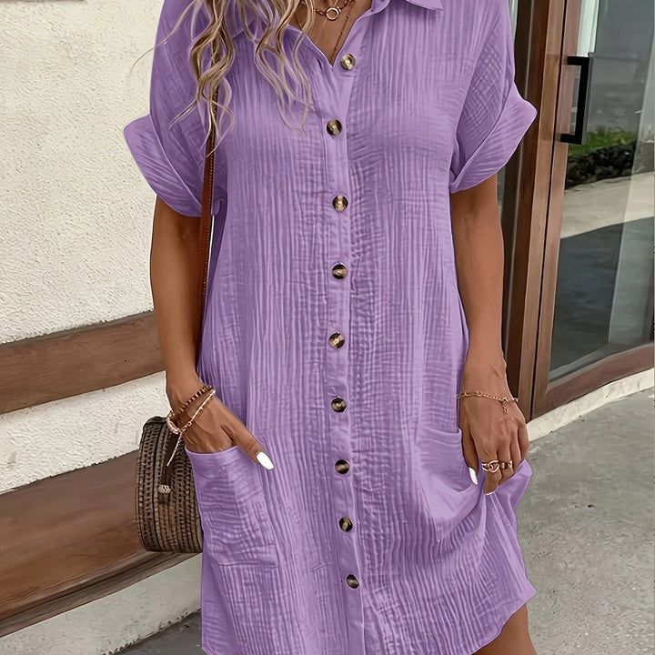 The Rosa Button Shirt Dress