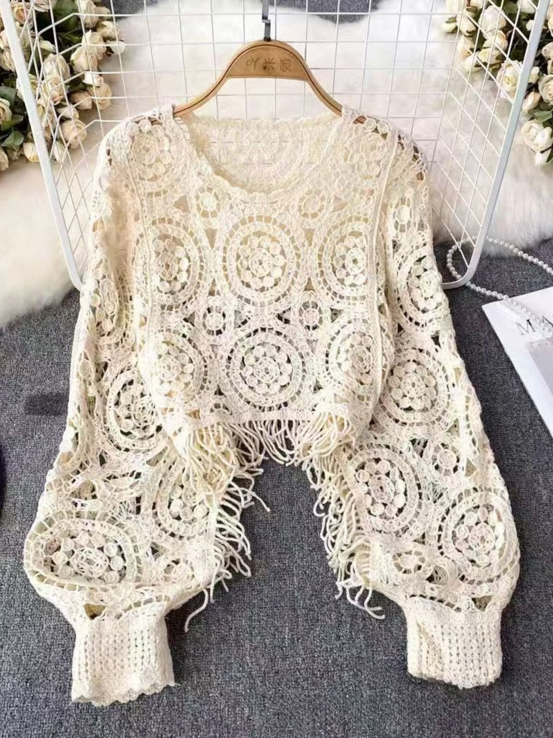 The Fringe Long Sleeve Cover-Up