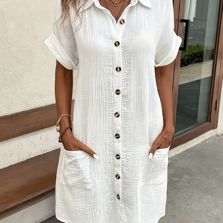 The Rosa Button Shirt Dress