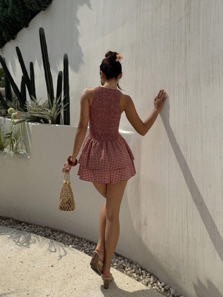 The Checkered Puff Dress