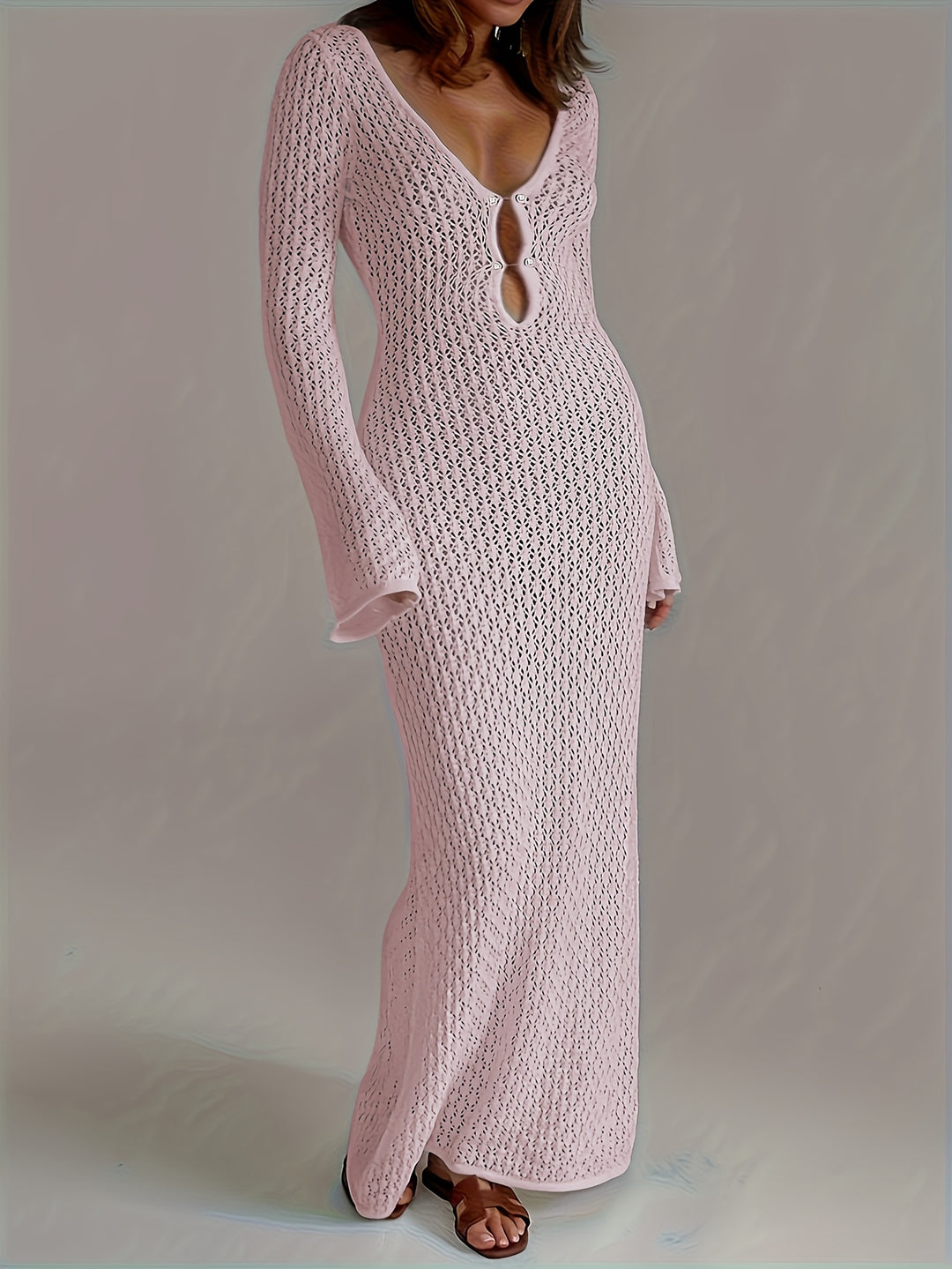 Riviera Crochet Beach Cover-Up — Long Maxi Dress