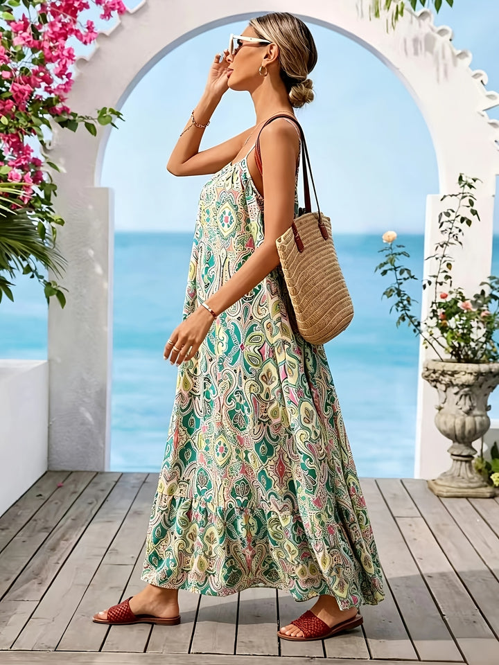 Bohemian Riviera Maxi Dress — Paisley Cami Maxi