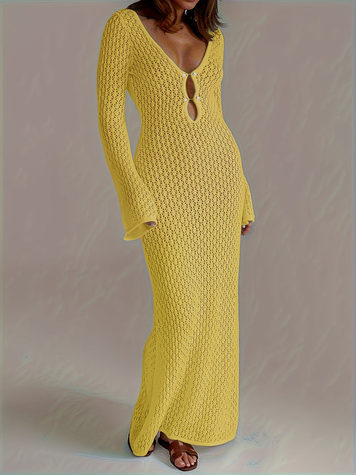 Riviera Crochet Beach Cover-Up — Long Maxi Dress