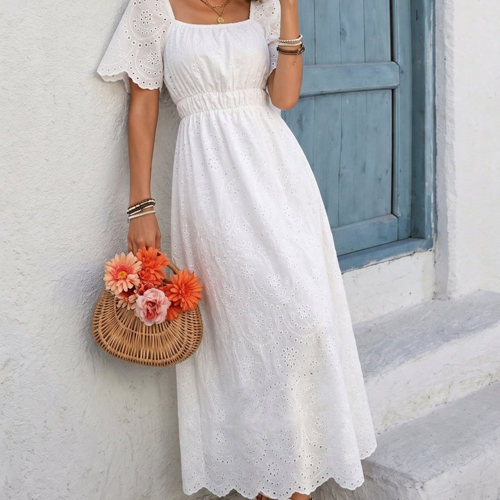 Vintage Eyelet Midi Dress — Romantic Coquette White