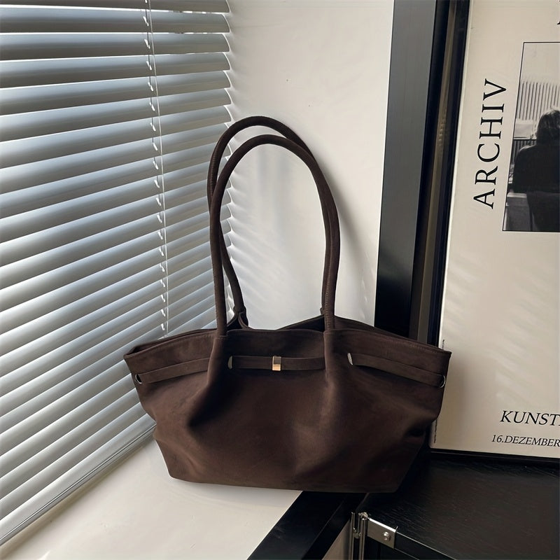 Aurora Suede-Velvet Shoulder Bag – Stylish & Multi-Pocket