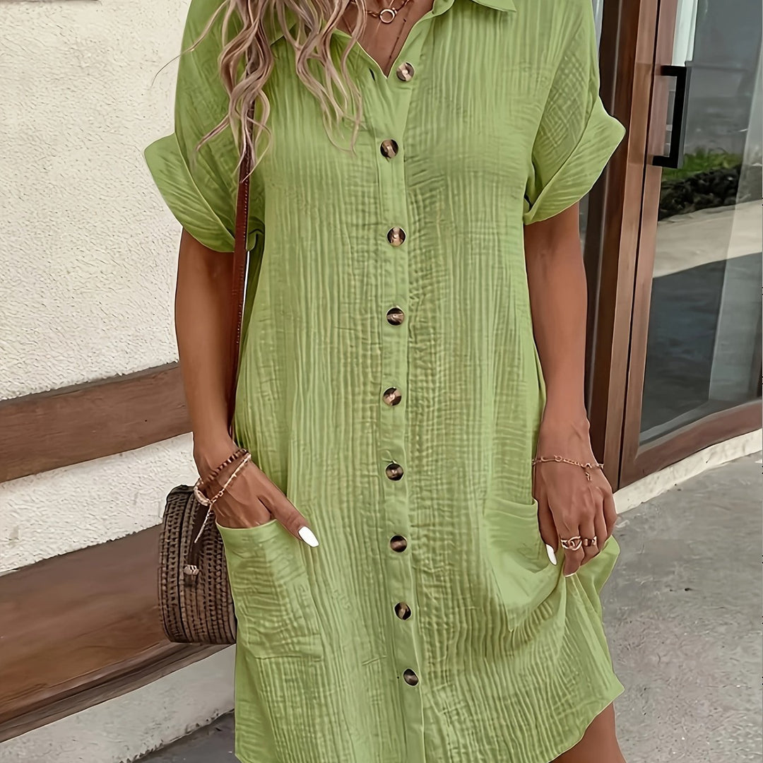 The Rosa Button Shirt Dress