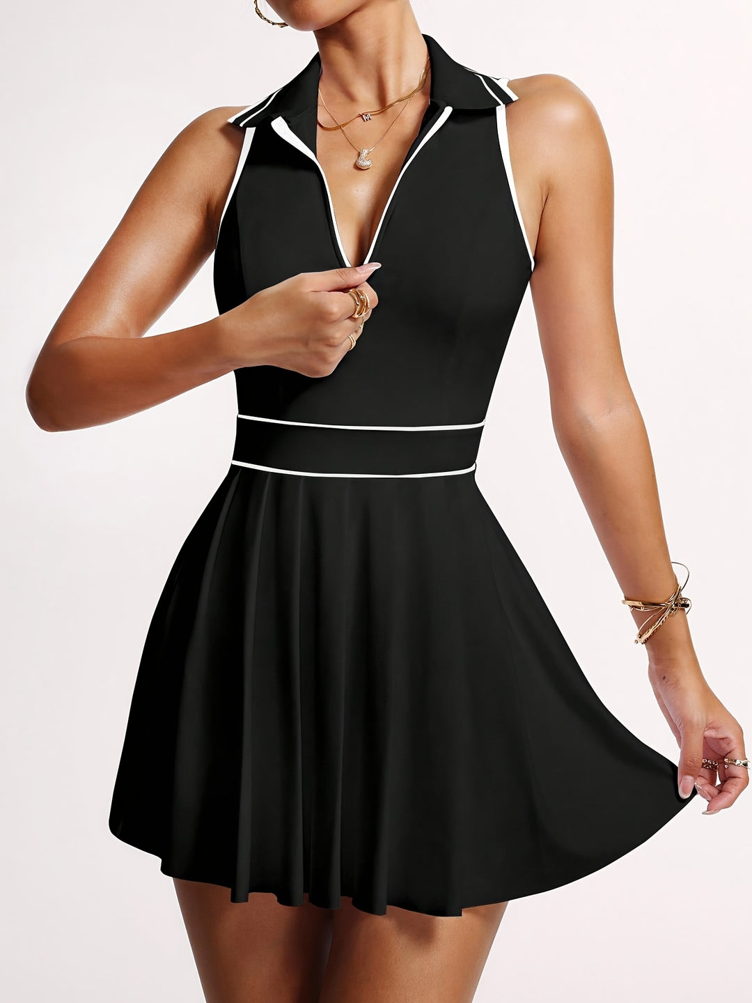 The Striped Zip Tennis Skirt