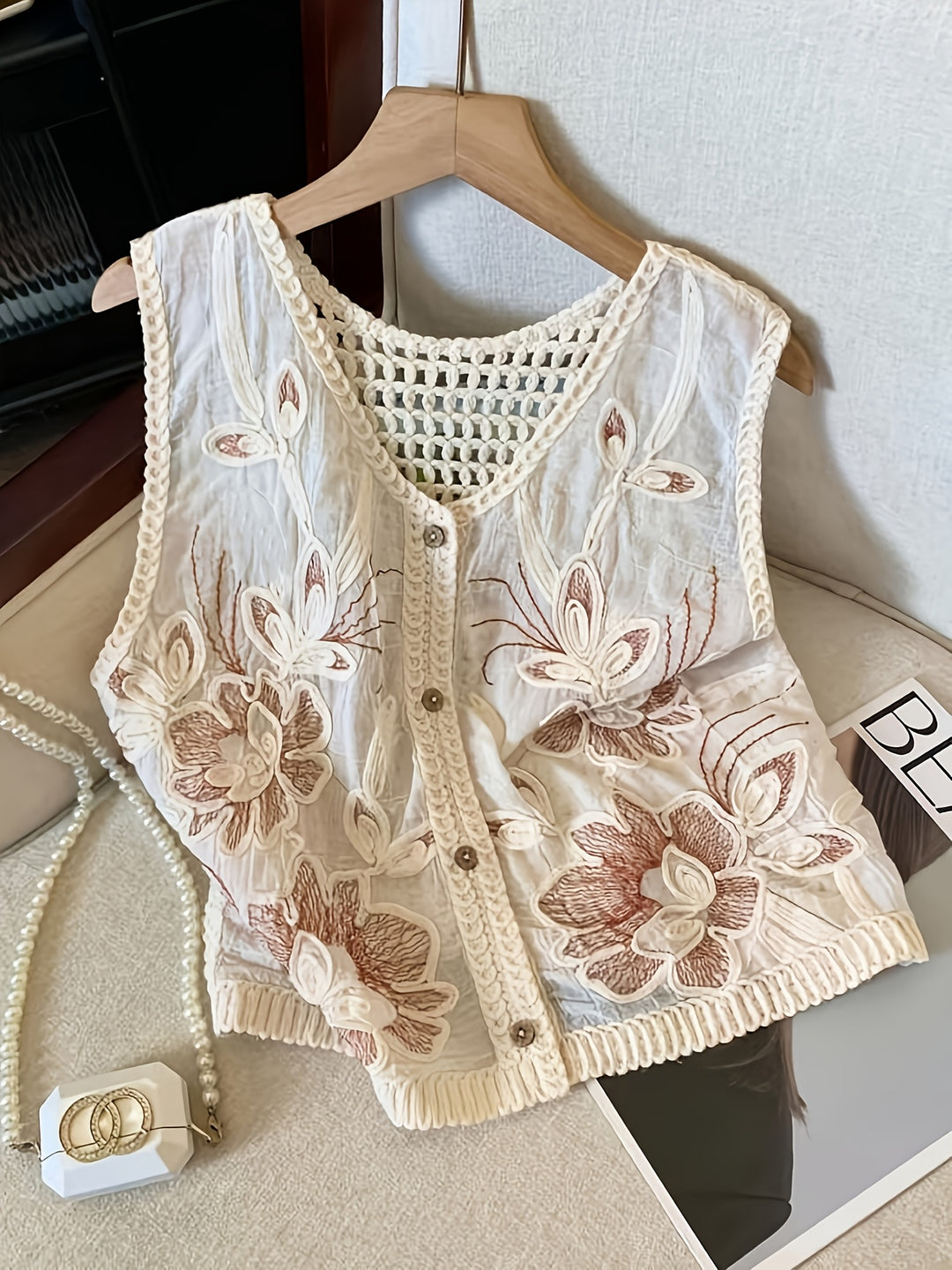 The Embroidered Crochet Cardigan