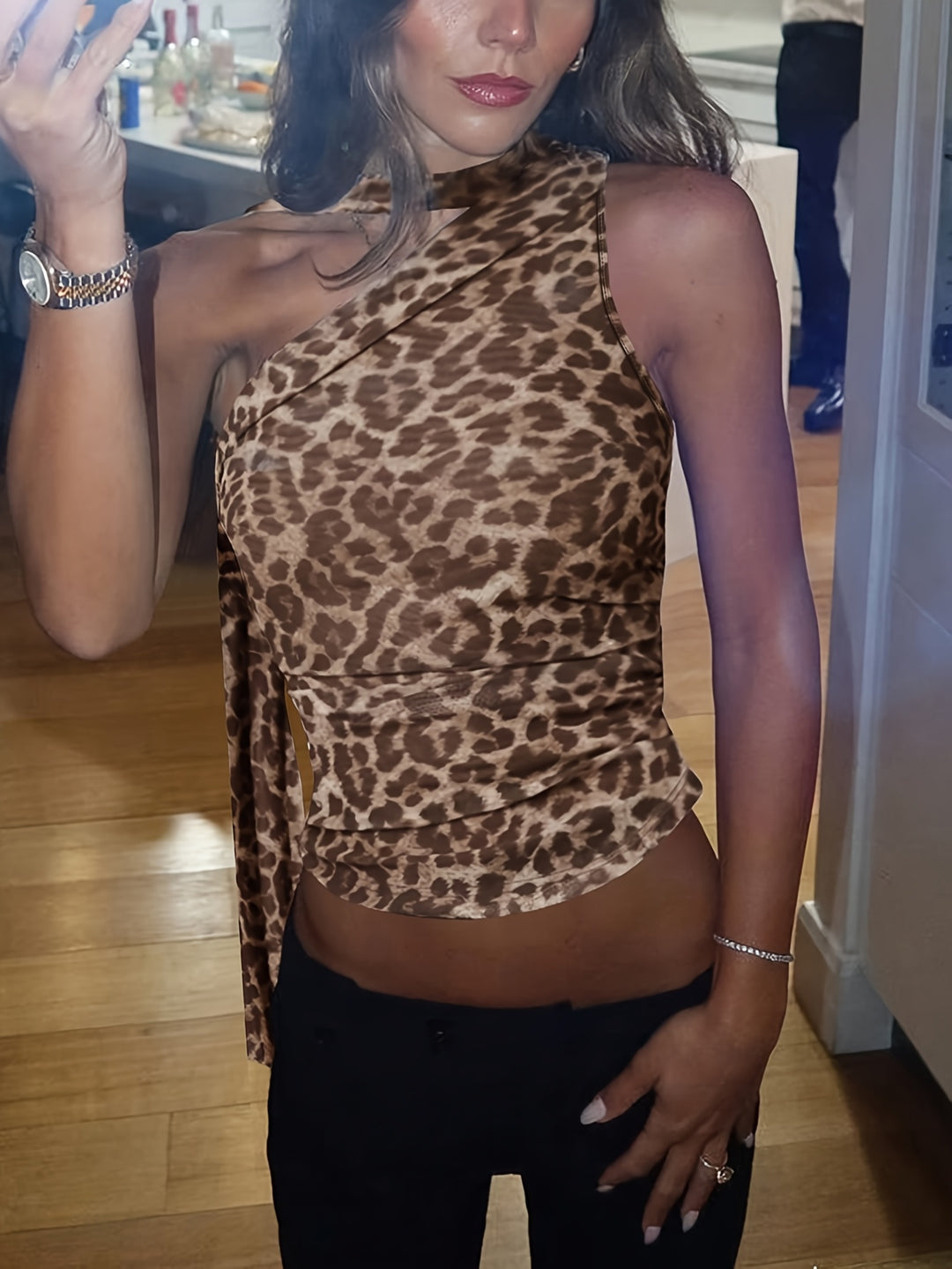 The Leopard Halter Top