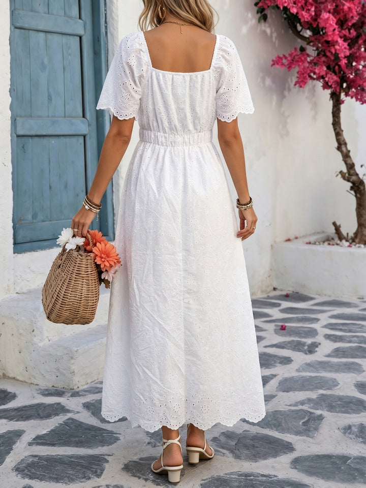 Vintage Eyelet Midi Dress — Romantic Coquette White