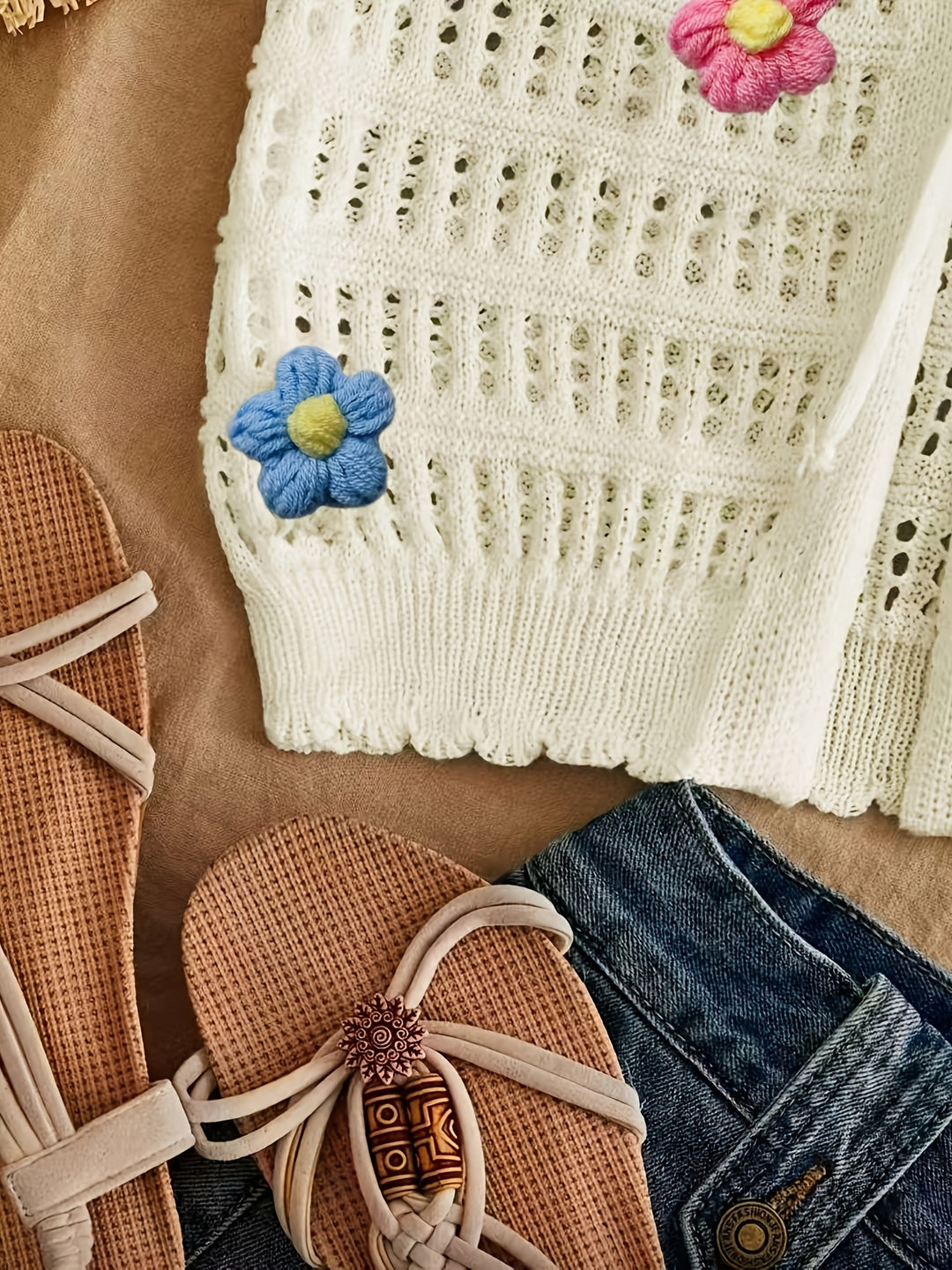 The Floral Open-Knit Cardigan
